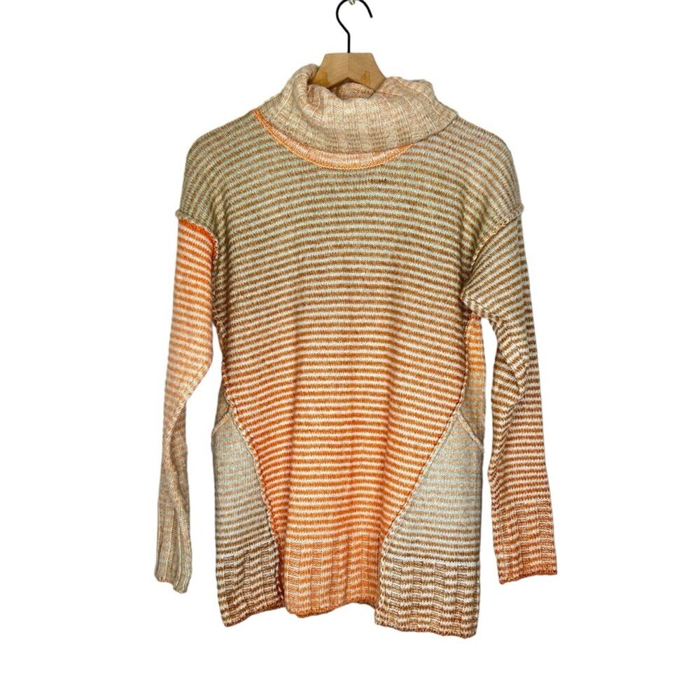 CABI 4105 Ombré Striped Knit Turtleneck Tunic Length Sweater Women’s Size Small